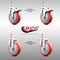 Service Caster 5 Inch 316SS Red Polyurethane 3/8 Inch Threaded Stem Caster Lock Brake, 2PK SS316TSTTL20S514-PPUB-RED-381615-2S2 - alternate 5